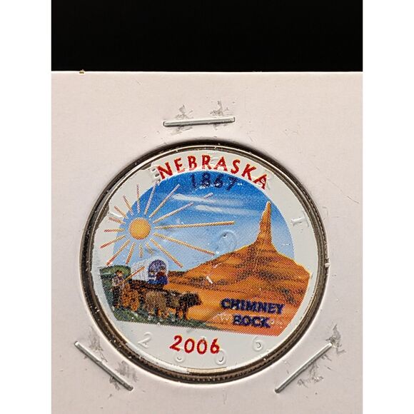 Source Unknown Other - 2006 Colorized Nebraska Kennedy Half — Chimney Rock Design